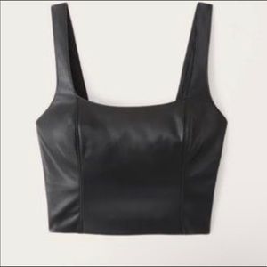 **NWT** Leather Abercrombie Crop Top